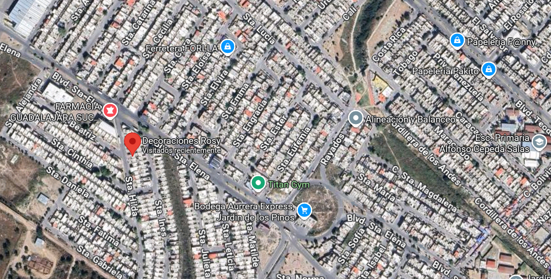 google maps decoraciones rosy
